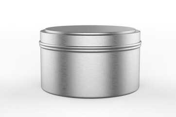 Blank Travel Tin Candle For Branding And Mock up, 3d render illustration.