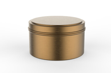 Blank Travel Tin Candle For Branding And Mock up, 3d render illustration.