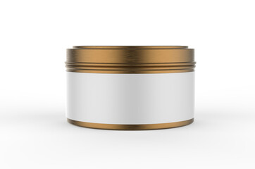 Blank Travel Tin Candle For Branding And Mock up, 3d render illustration.