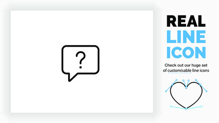 Editable line icon of a question mark in a speech bubble