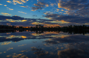 Beautiful sunset in Ukraine. Kiev region. 04.06.2016