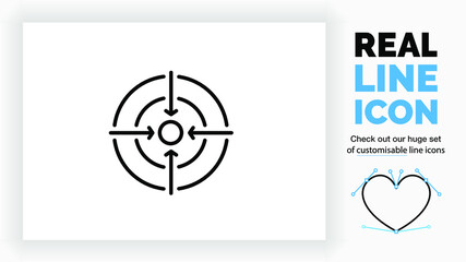 Obraz premium Editable line icon of a focus point