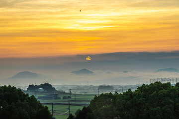 大分県宇佐市の朝焼け