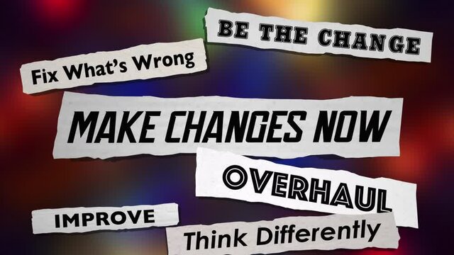 Make Changes Now Improve Better Way Fix Problems Headlines 3d Animation
