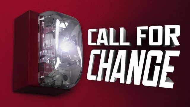 Call for Change Alarm Flashing Lights Emergency Crisis 3d Animation