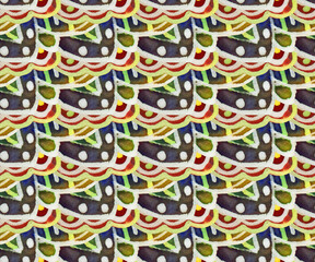 The intricate batik pattern