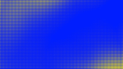 Dots halftone blue yellow color pattern gradient texture with technology digital background. Dots pop art comics with summer background.