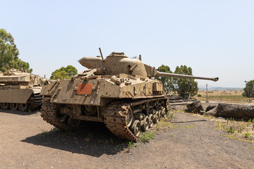 The Israeli tank is after the Doomsday (Yom Kippur War) on the Golan Heights in Israel, near the border with Syria