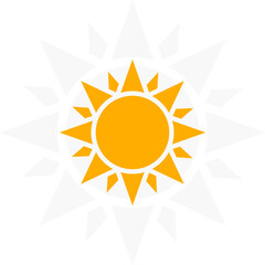 CREATIVE SUN ICON DESIGN. ORANGE SUN ICON