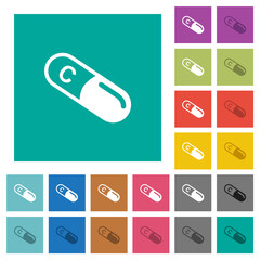 Vitamin C square flat multi colored icons