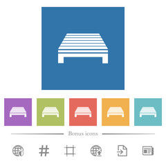 Single pallet flat white icons in square backgrounds