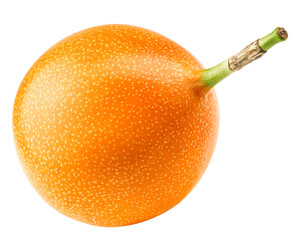 Granadilla or yellow passion fruit isolated on white background, clipping path, full depth of field