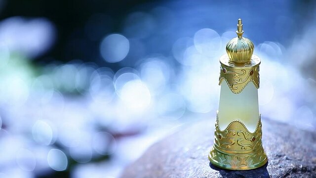 footage of glass perfume bottle  