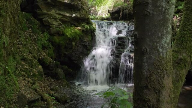 Waterfall in a wood in Yorkshire, Gorpley Clough woods