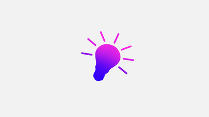 Amazing blue and light bulb icon on white background,Bulb icon