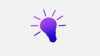Blue and purple light bulb icon,New idea light bulb icon on white background