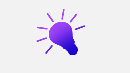 Blue and purple light bulb icon,New idea light bulb icon on white background