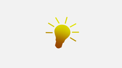 Brown and yellow color light bulb icon on white background,idea icons
