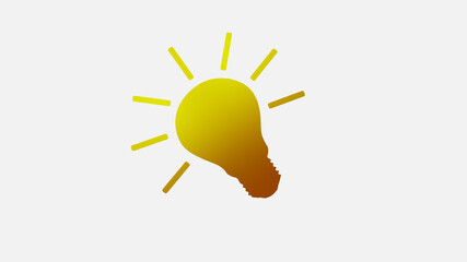 Brown and yellow color light bulb icon on white background,idea icons