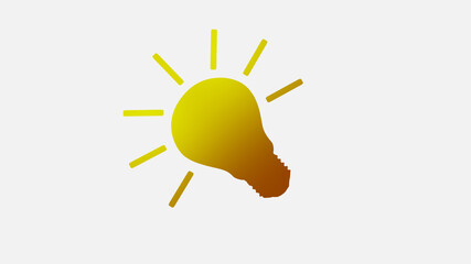 Brown and yellow color light bulb icon on white background,idea icons