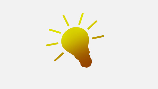 Brown and yellow color light bulb icon on white background,idea icons