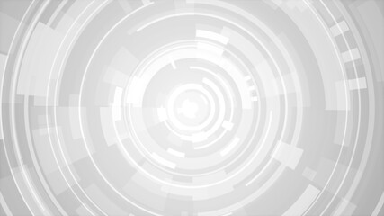 Circle white gray bright technology Hi-tech background. Abstract graphic digital future concept design.