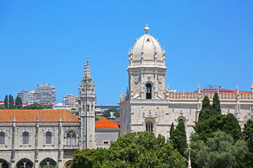 Fototapeta na wymiar The Jeronimos Monastery or Hieronymites Monastery, is a former monastery of the Order of Saint Jerome near the Tagus river in the parish of Belem, in the Lisbon Municipality, Portugal.