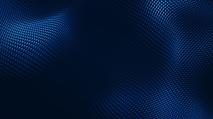 Dot white blue wave light screen gradient texture background. Abstract  technology big data digital background. 3d rendering.