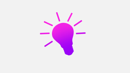 Amazing pink and purple gradient bulb icon,Ideas light bulb icon on white background