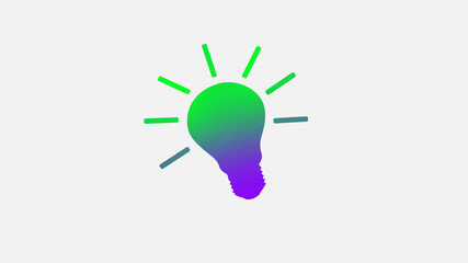 New green and purple color light bulb icon on white background,Light bulb,idea icon