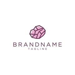 Pink Stone Logo Icon with Hidden Meaning of a Rising Up Graphic Charts