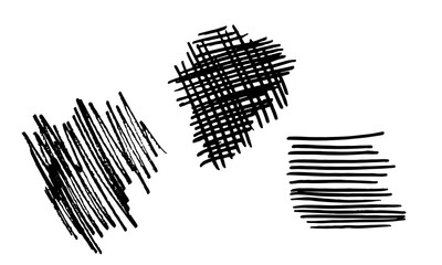 Vector freehand scribble collection isolated on white background. Hand drawn abstract illustration. Texture of writing materials. Handwritten doodles and pencil strokes