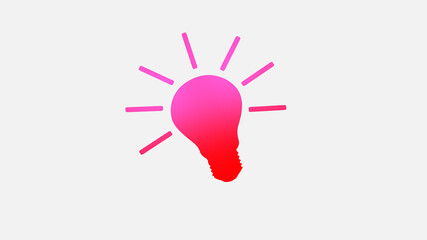 Amazing red and pink bulb icon on white background,Best bulb icon