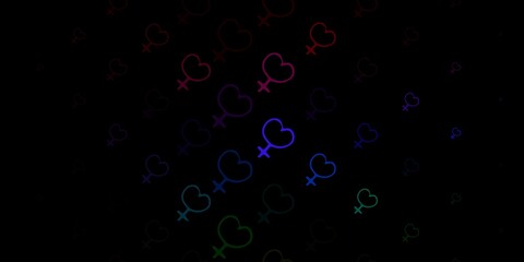 Dark Multicolor vector template with businesswoman signs.