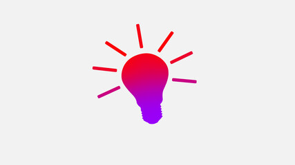 New red and purple color bulb icon on white background,light bulb icons