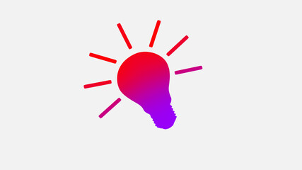 New red and purple color bulb icon on white background,light bulb icons