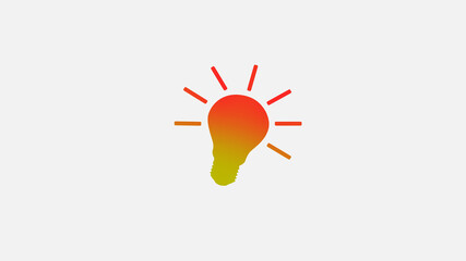 Amazing red and yellow color bulb icon on white background