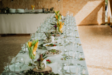 wedding decor, decoration for newlyweds, holiday decoration with flowers, holiday table, photo zone, Banquet hall, celebration, boho style