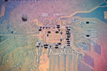 Electronics Circuit board background , close-up.