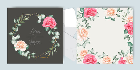Beautiful Wedding Invitation cards with Elegant Watercolor floral
