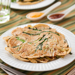 Green Onion or Scallion Pancakes. Korean Pajeon Pancakes