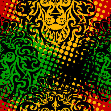 lion rasta pattern