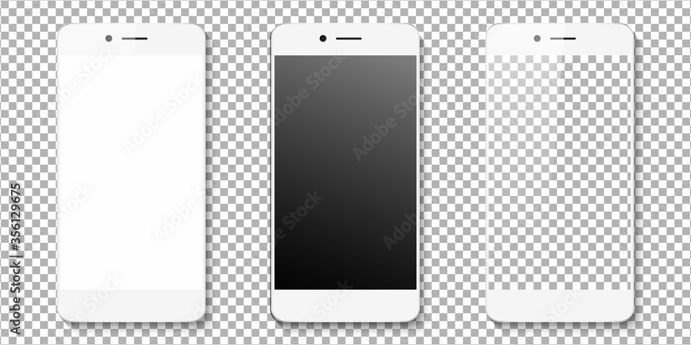 Poster realistic smartphone display mockup set. smartphone mockup isolated on transparent background. reali