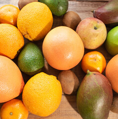 Many different nutritious and delicious fruits. Healthy food