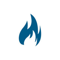 Fire Blue Icon On White Background. Blue Flat Style Vector Illustration