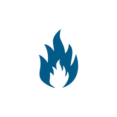 Fire Blue Icon On White Background. Blue Flat Style Vector Illustration