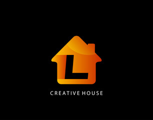 House L Letter Logo. Creative Icon Created From Negative Space of Initial L Combined With Minimalist House Shape Design. Perfect for modern real estate industry.