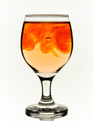 cocktail glass of water with ice