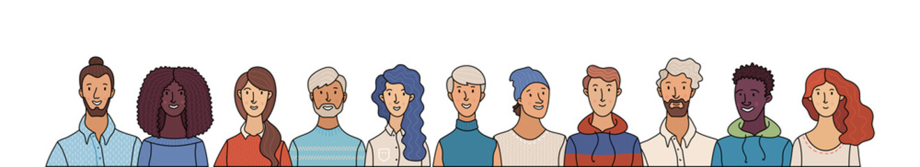 Group portrait of diverse people