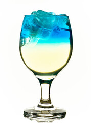 cocktail glass of water with ice